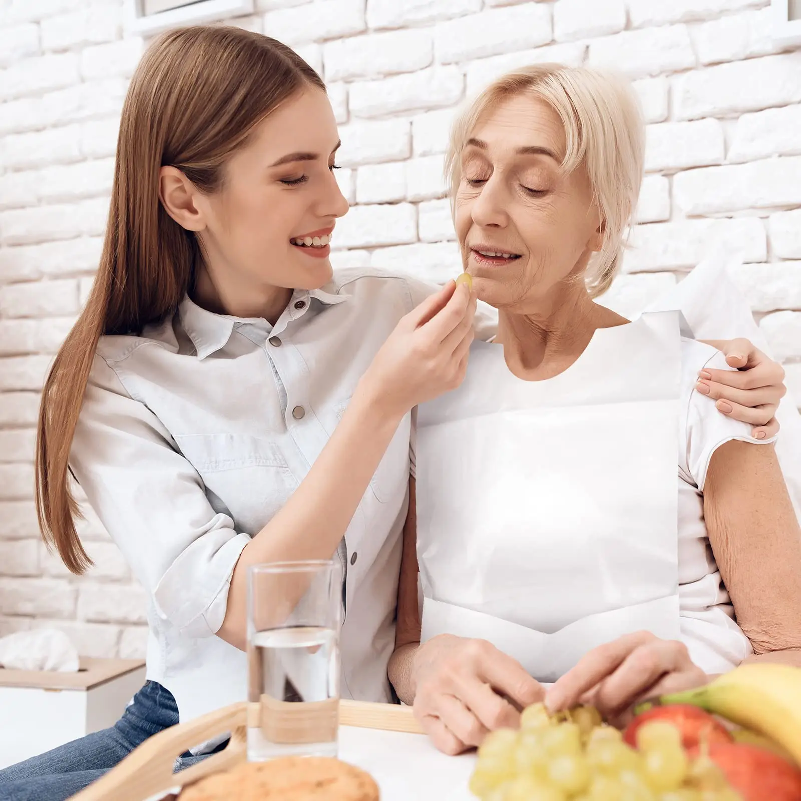 Hot selling waterproof adult elderly care non-woven bib custom printed disposable bibs