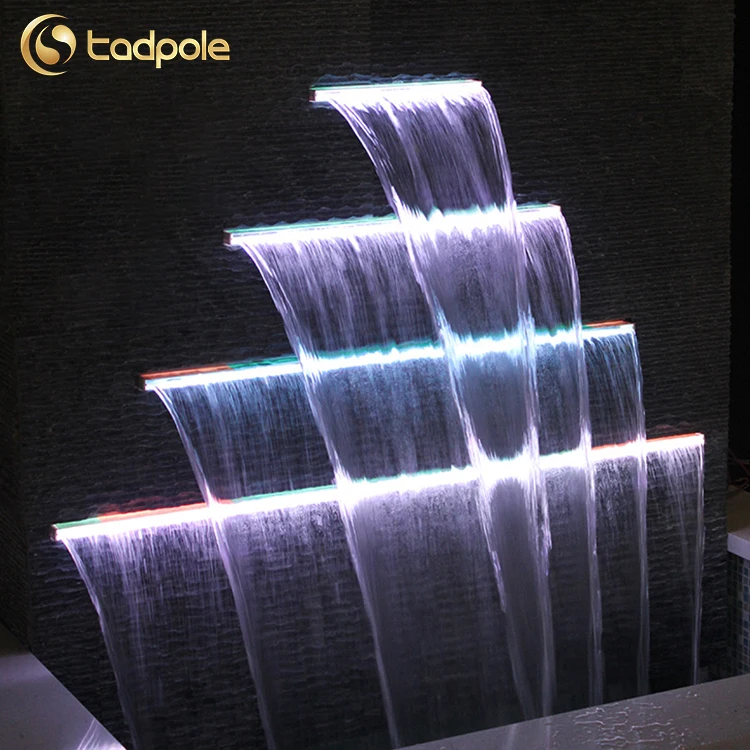 Outdoor Decorative Waterfall Curtain Light Abs Swimming Pool Descent Wall Waterfall Fountain With Led Light