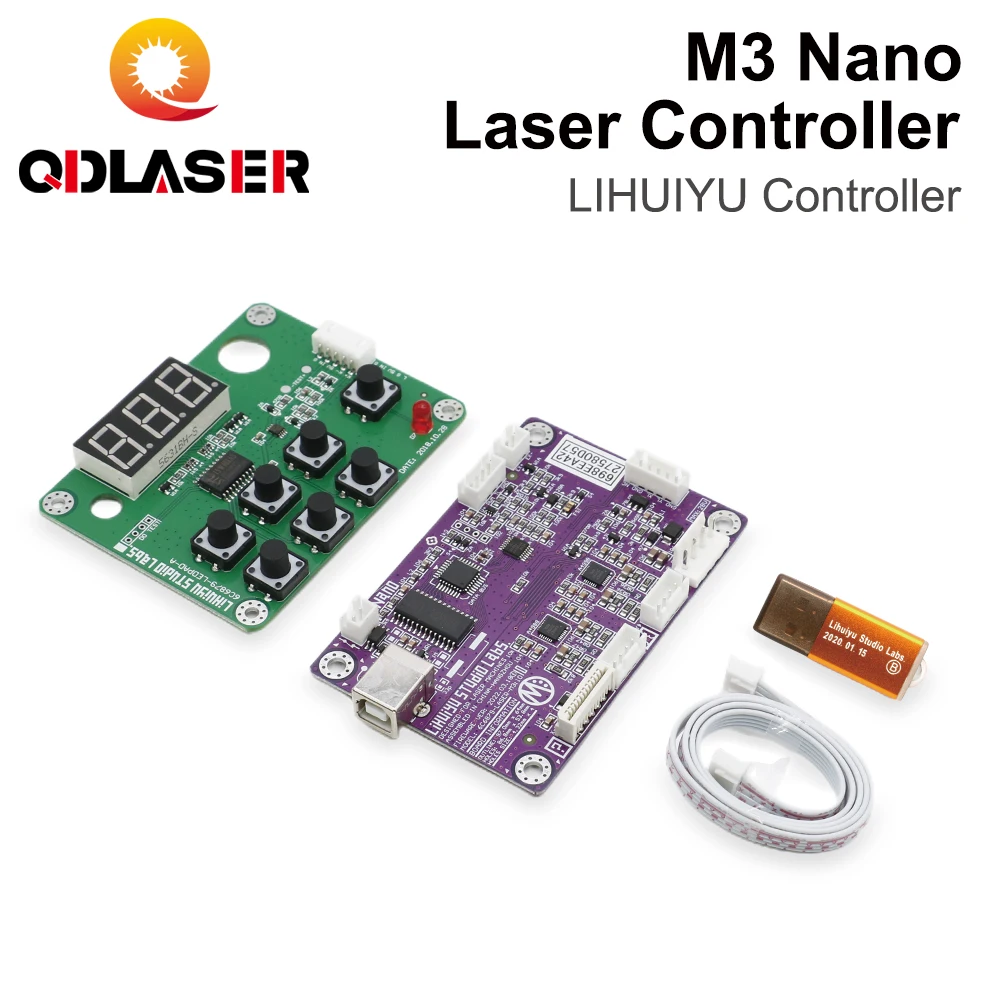QDLASER LIHUIYU M3 Nano Laser Control Panel + Controller Mother Main Board + Dongle B System Engraver Cutter For K40 Machine