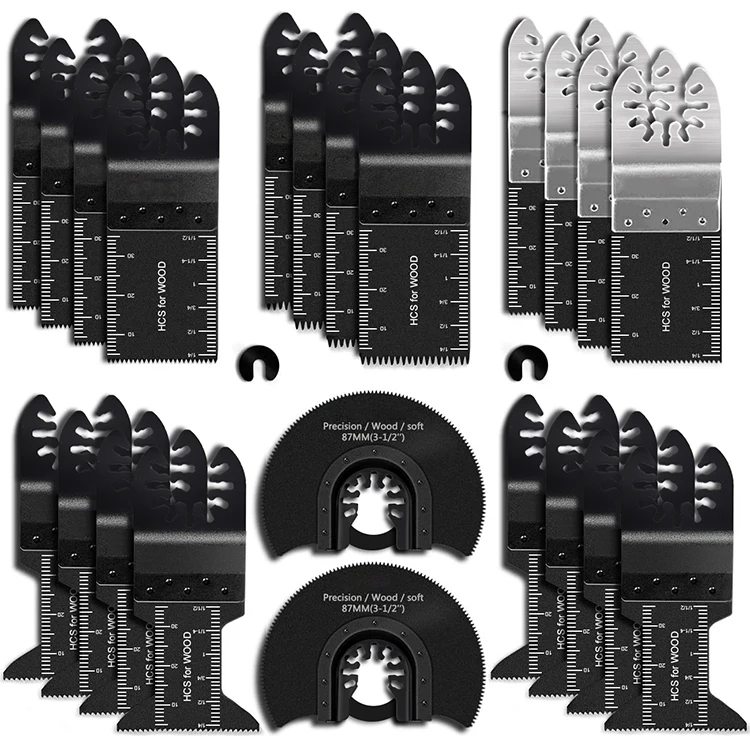 24pcs/set Universal Wood Metal Oscillating Multitool Quick Release Saw Blades