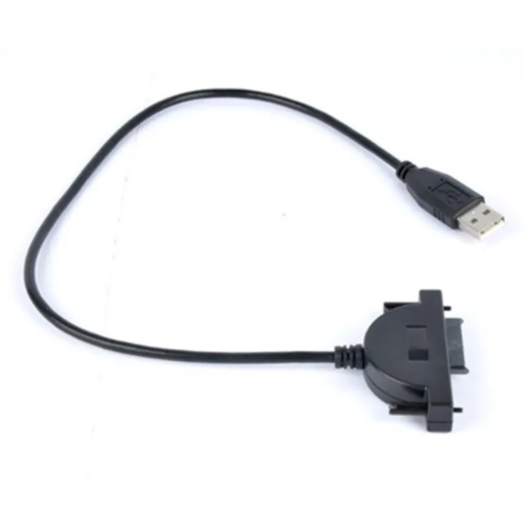 Hot Selling High Speed Black Data 2.5 Inch SSD HDD Hard Disk SATA to USB Cable SATA 7+6Pin USB 2.0 Sata Cable