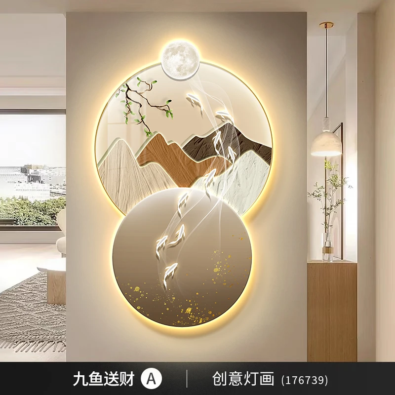 custom vase flower landscape crystal porcelain modern glass wall painting with led for home decor living room