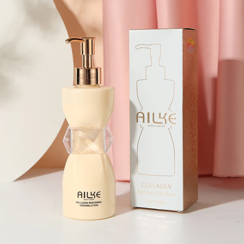 Ailke 300 ml Moisturizing Fish Bone Collagen Skin Whitening Body Lotion