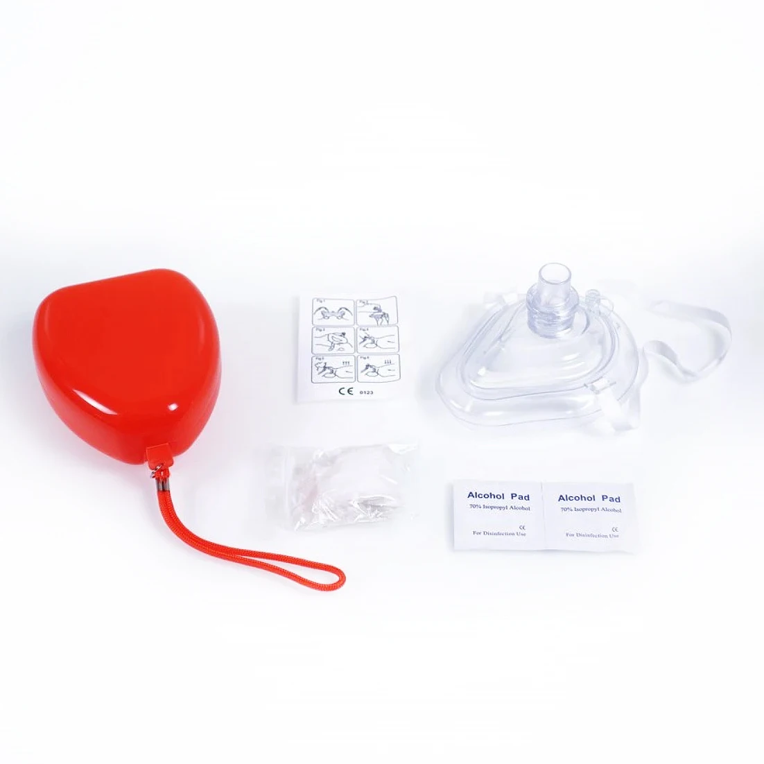 First Aid CPR mask training kit manufacturer for Adult/Kids Resuscitator with One-Way Valve Hard Case with CE ISO Certification