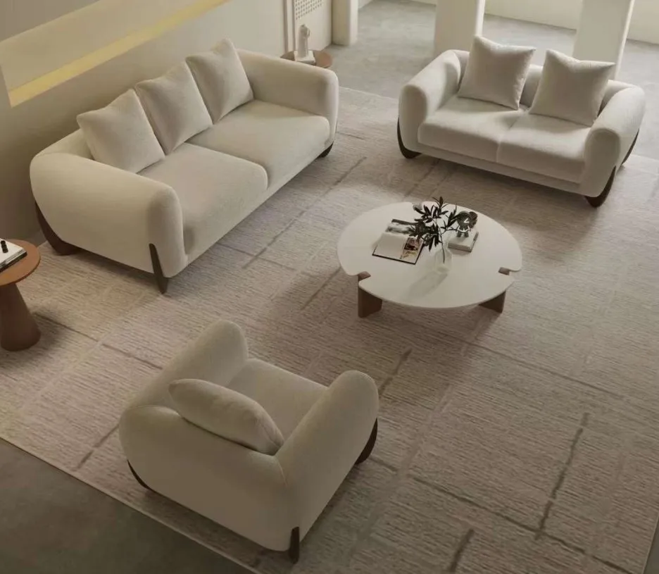 Modern Villa Hotel Italian Design Couch Living Room Sofas Furniture Velvet Fabric Accent Chair 3 Seater Nordic Sofa Set