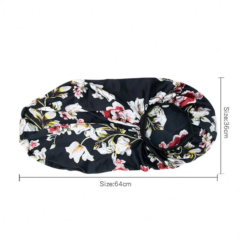 Wholesale Women Head Wrap Solid Silky Nightcap Printed Long Hair Satin Bonnets For Braids