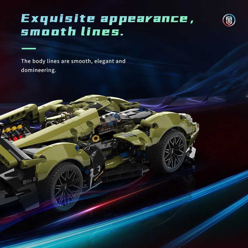 Конструктор MOYU технический MOC спортивный автомобиль конкурентоспособный с Legoing 847 шт. головоломка крупные частицы строительные блоки