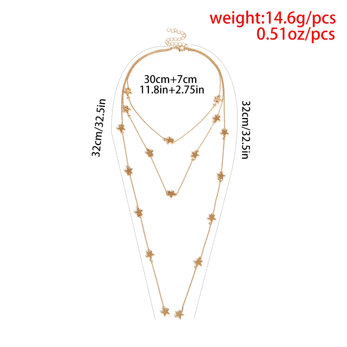 Sexy Girls Necklace Gold Plated Multilayer Star Pendant Tassel Chest Chains Ladies Fashion Women Body Jewelry