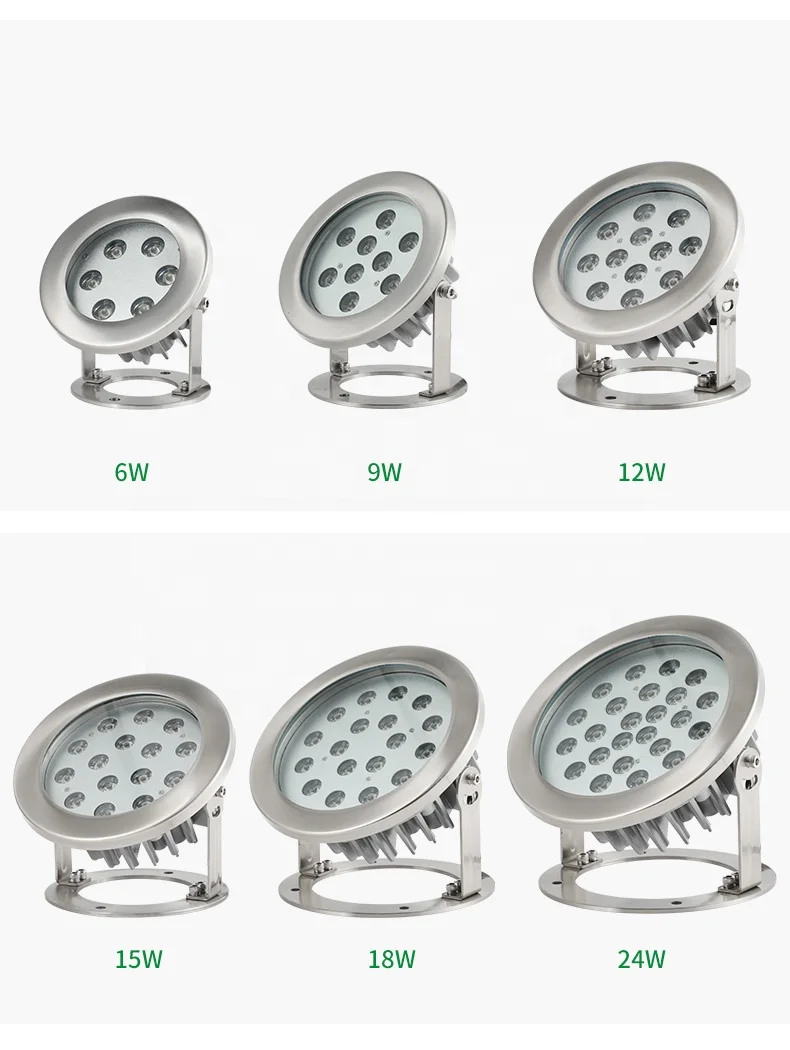 18w Led Underwater Pool Spot light waterproof IP68 Fountain Pond Submersible pool lights Garden hotel club Party  LED lights