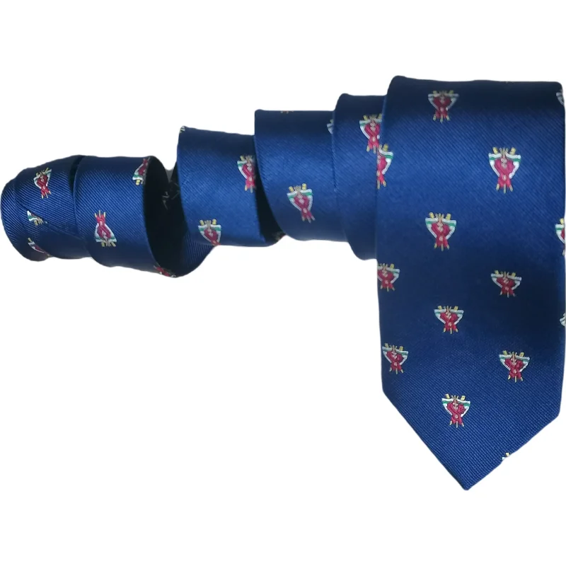 Custom Embroidery Logo Man Blue Polyester Necktie