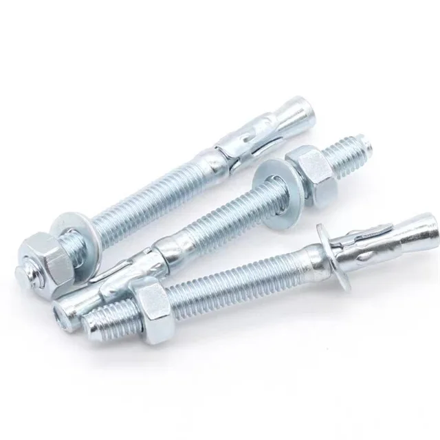 China factory wholesale top quality blue white 8.8 10.9 zinc plated carbon steel stainless steel sleeve wedge anchor bolt M8*100