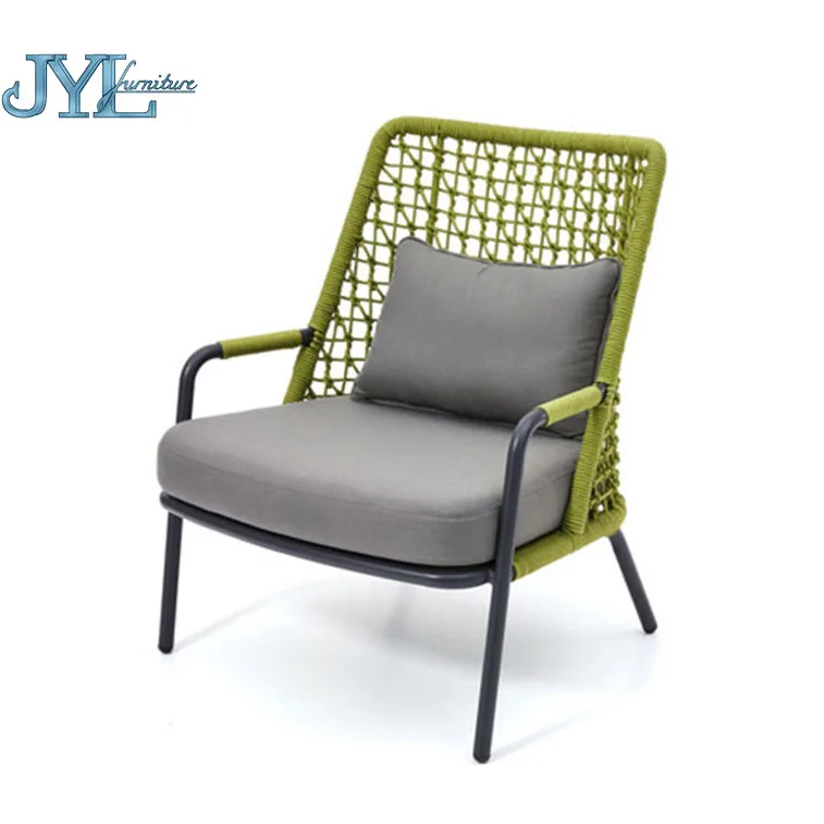 Oem Factory Outdoor Courtyard Leisure Dining Chairs Balcony Aluminium Rattan Chair
