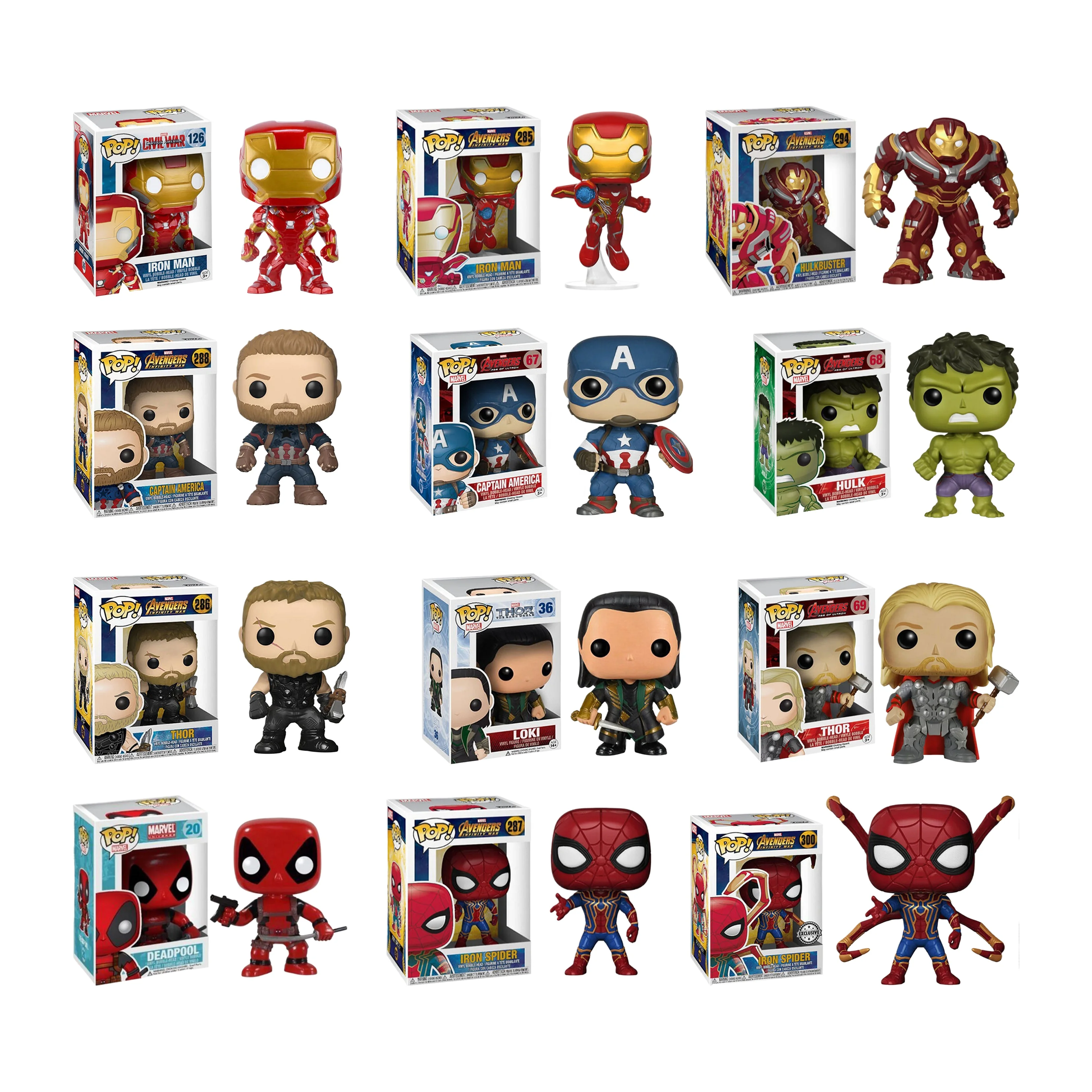 Marvel научно-фантастический фильм Мстители экшн-модель куклы funko pop 10 см Тор Железный человек ПВХ детские игрушки с защитные фигурки