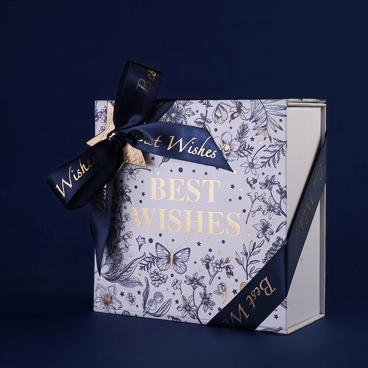 Printed ribbon gift box ribbons for packaging decorative pre tied elastic satin ribbon bow