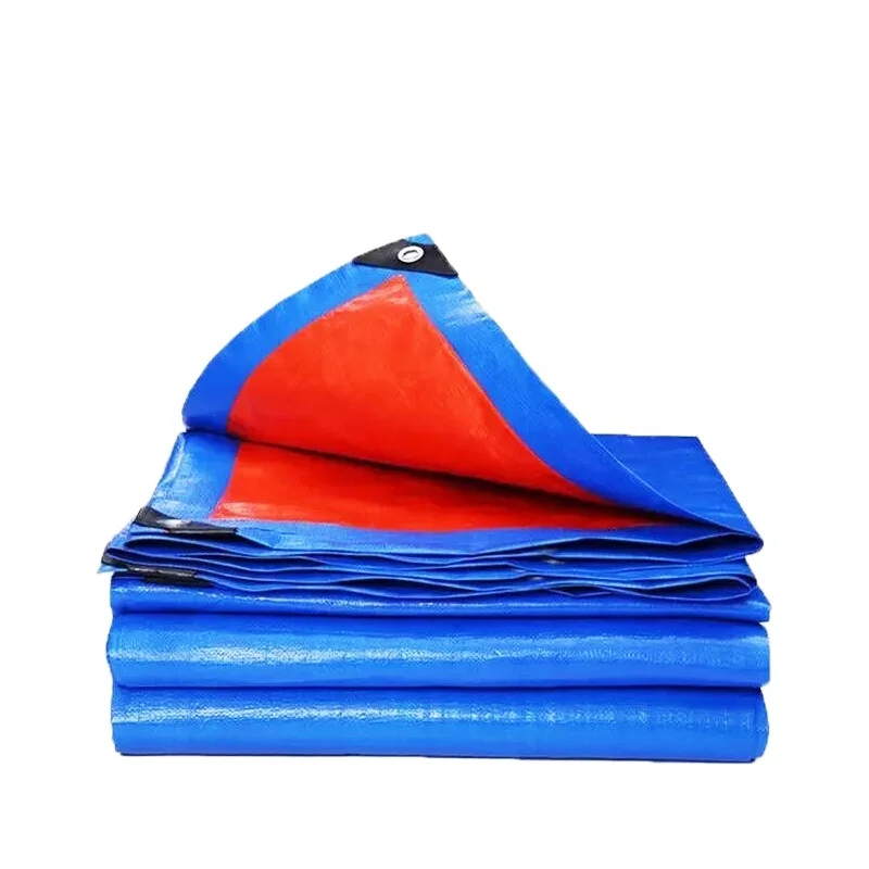 2024 Hdpe Woven Waterproof Blue Fabric Tarps Cover 10X12M PE Tarpaulin Sheet