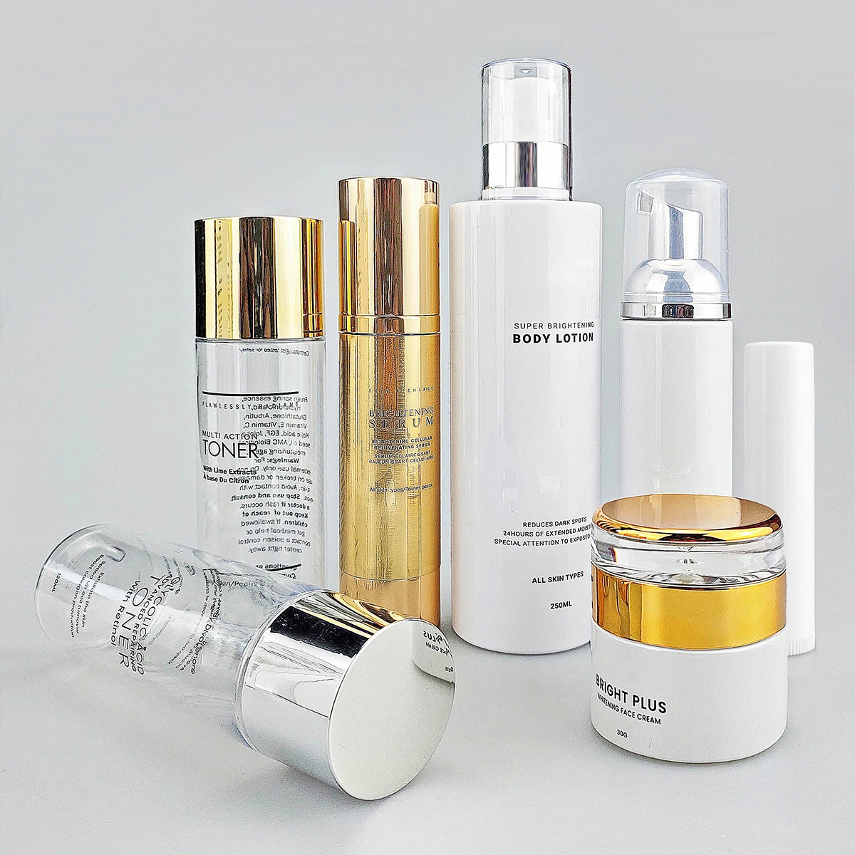 Customized Cosmetic Packaging Skin Care Bottle Set 15ml 100ml 250ml Essence Lotion Bottle
