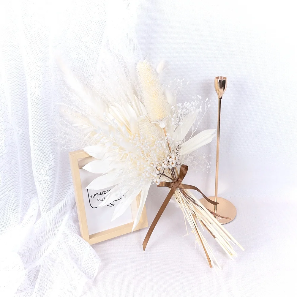 wholesale preserved pufs anthurium plam spear marigold garland indian wedding dried flowers bouquet