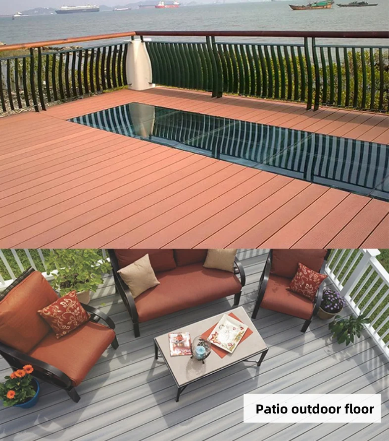 WPC  terrace decking Wood plastic planks solid panel composite cladding outdoor decking floor board 140*25mm