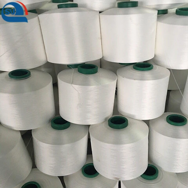 100% polyester 150d/ 48f recycle filament thread 150d recycled yarn dty dty raw recycled white polyester textured yarns
