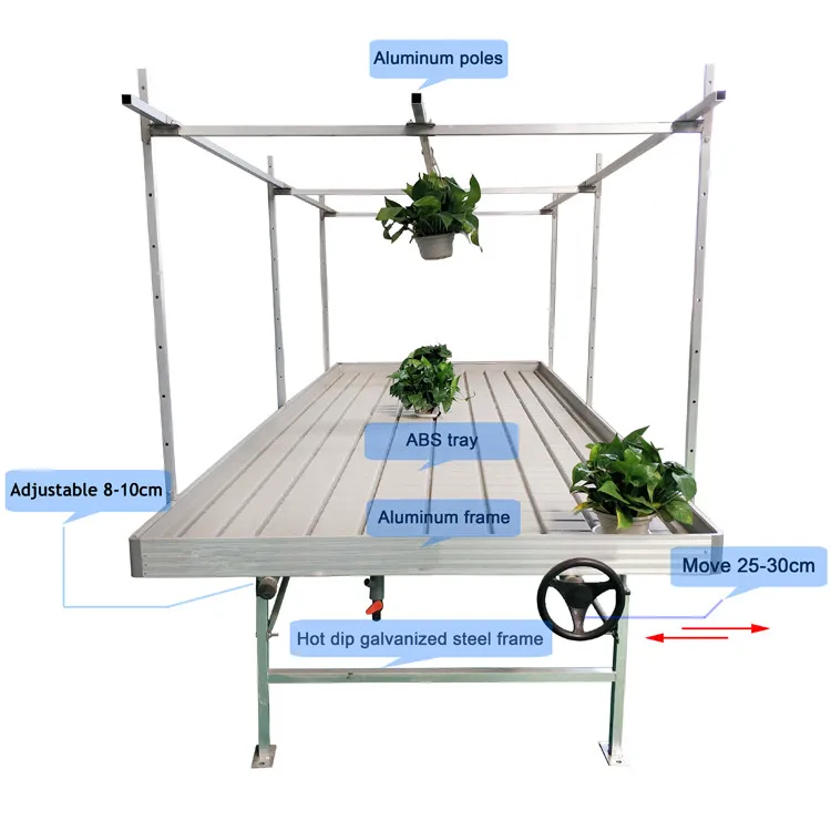 Mobile Hydroponic Rolling Benches Vertical Grow Racks for Sale