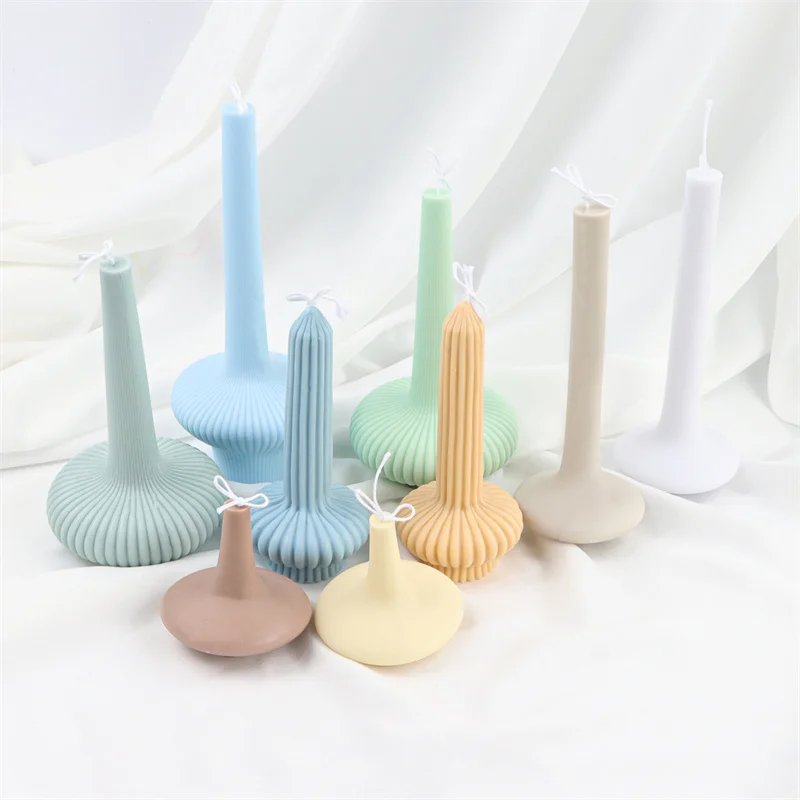 ZO161 Candle Mold 3D Geometric Lines Pillar Silicone Mold DIY Mould for Plaster Soap Making Large Knot Candle Silicone Mold