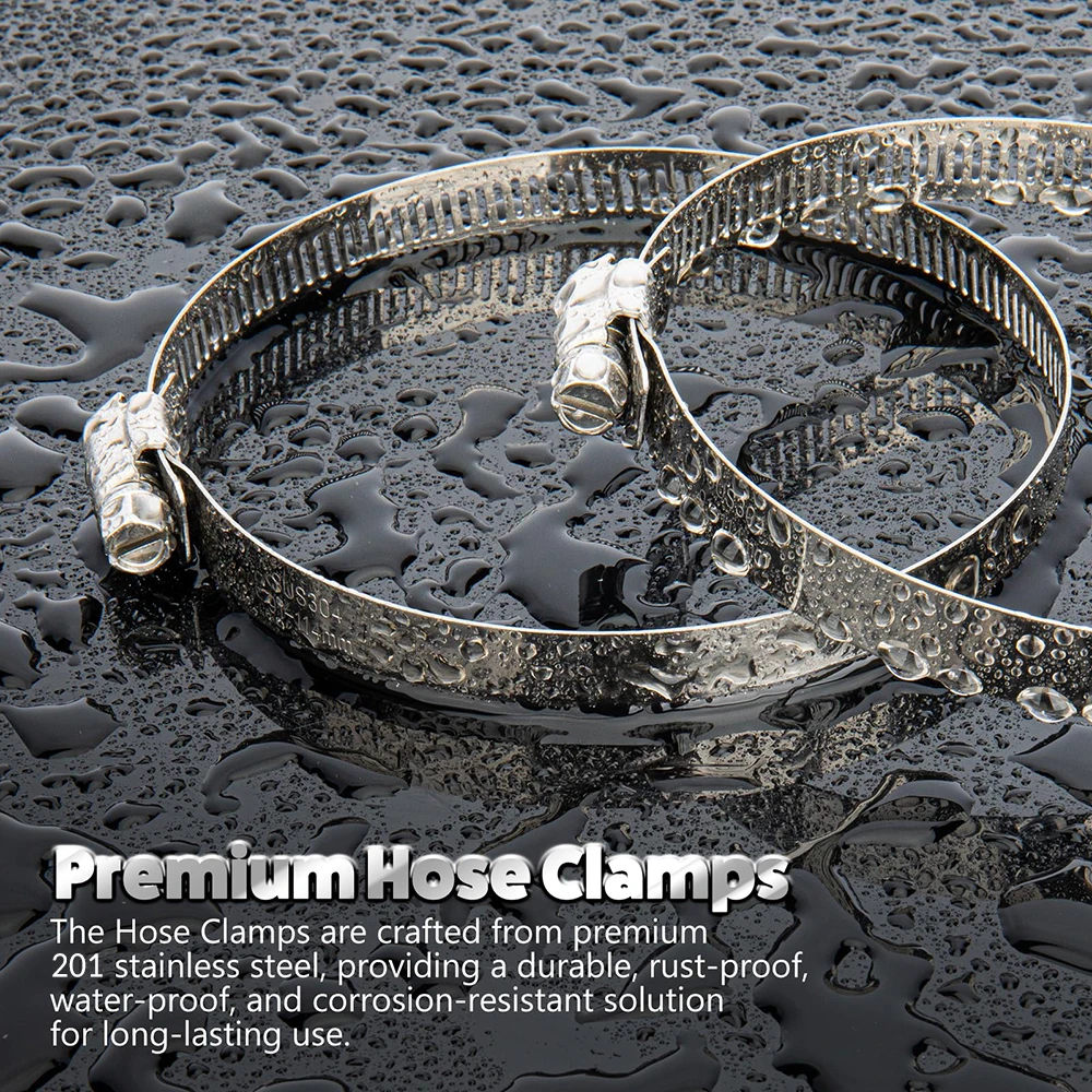 12 inch Large Hose Clamps Stainless Steel s with Wide Adjustable Diameter Size