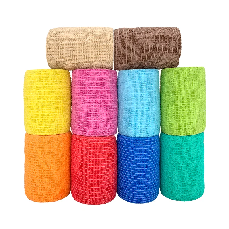 Bulk wholesale cohesive bandage custom logo printed cohesive bandage