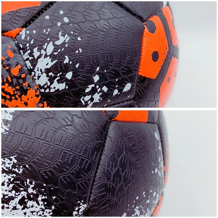 black tire leather soccer ball size 5 4 3 the under ground ball  for kids street play football