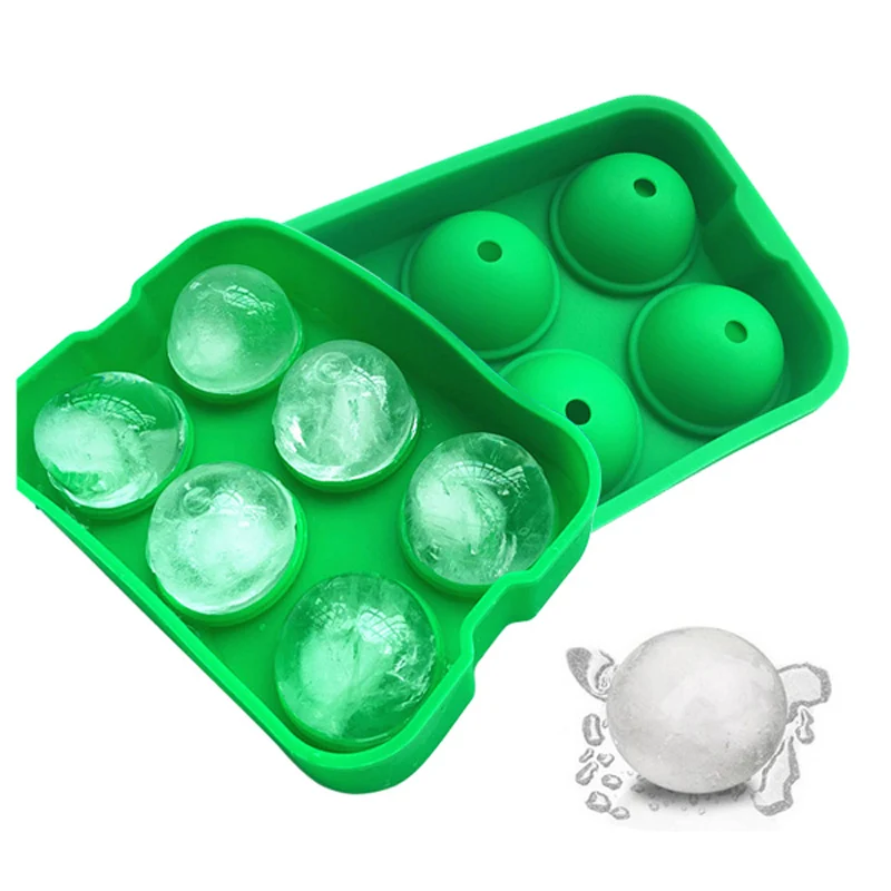 Custom Easy Release Cocktail Round Small Circle Ice Cube Tray Ice Ball Maker Mold Sphere Ice Mould With 6 Cavities