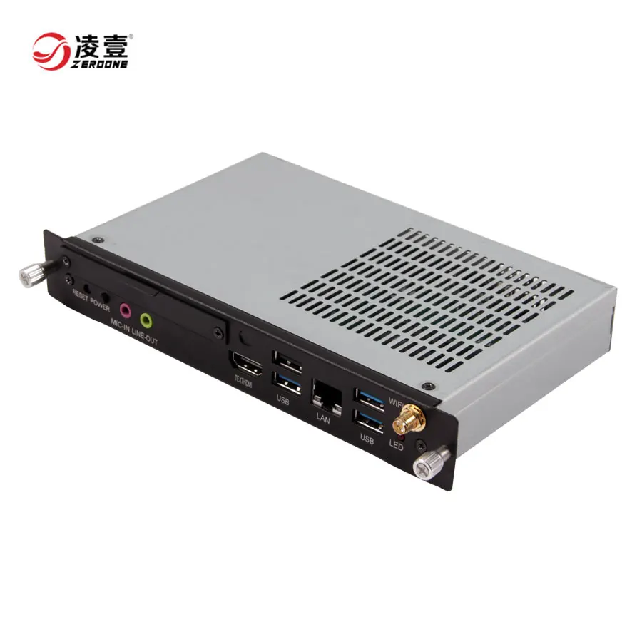 Zeroone DC 12-19V Цифровая вывеска 4K OPS PC M121 Поддержка Intel Skylake-U Core 6360U CPU OEM