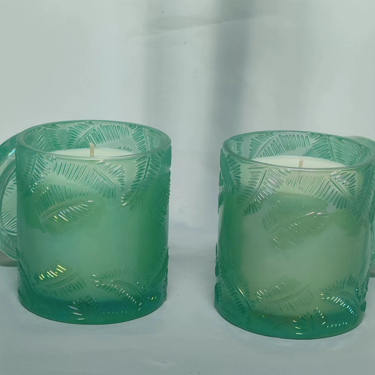 Candle Manufacturer New Design Shape of leaf  Glass Jar Scent Candle