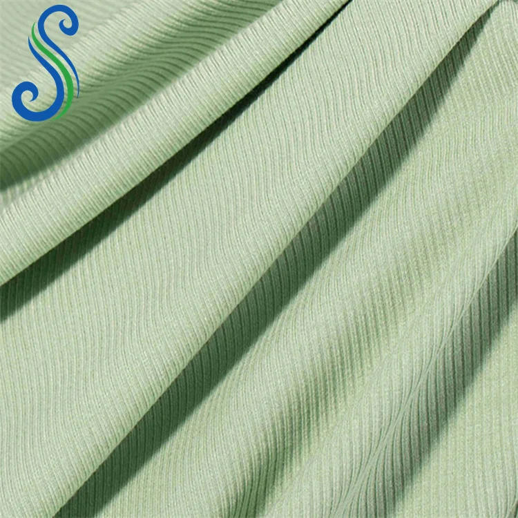 130Cm Organic 94%Bamboo 6%Spandex 2x2 Rib Fabric for Baby Clothes Cuff