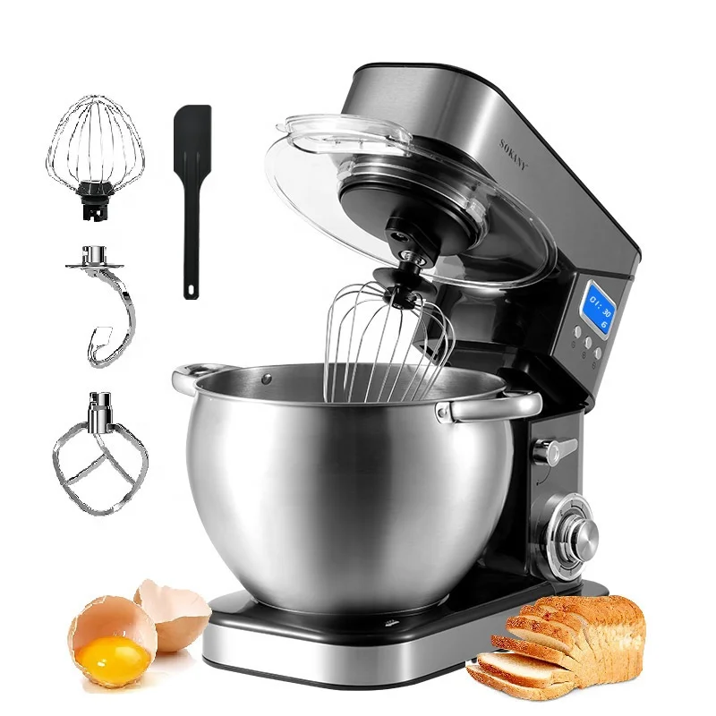 Premium Brand Sokany Stand Food 10L Electric Mixer Bread Dough Mixing Machine Silver Blender Household Appliances
