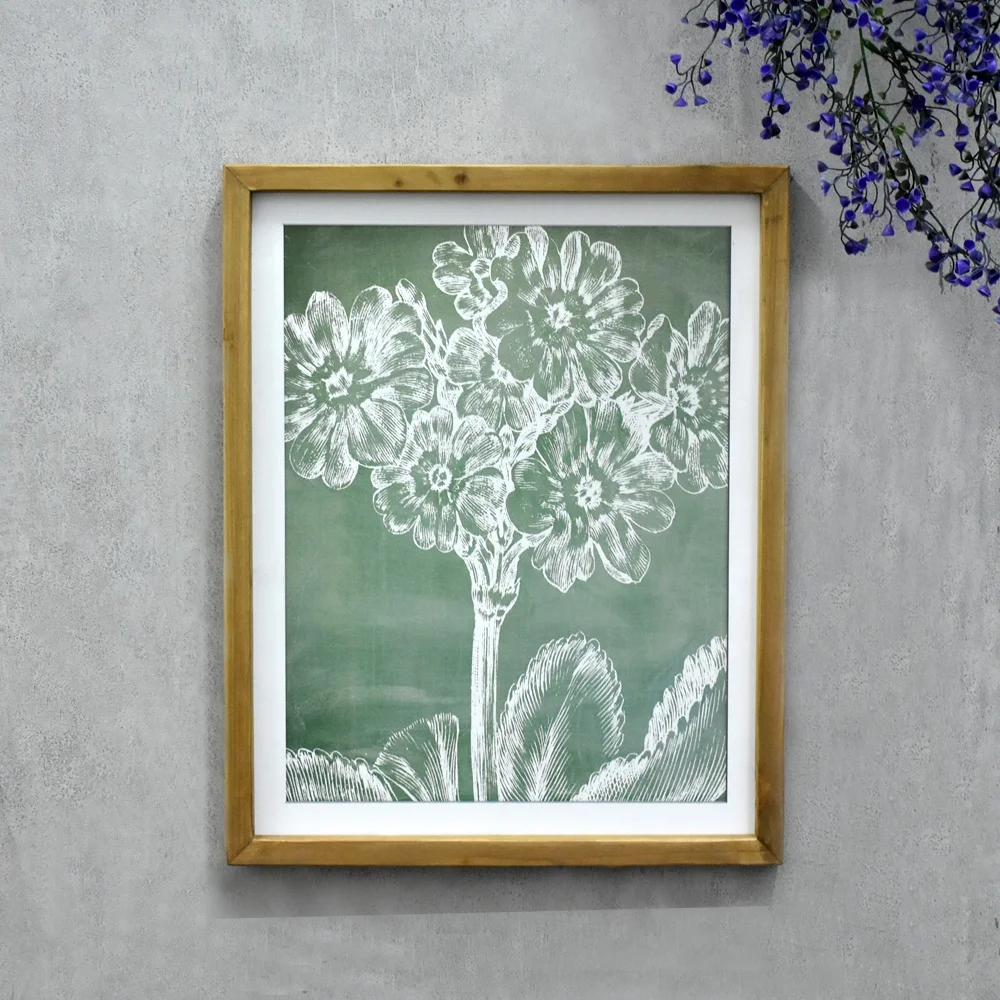 Luckywind New design Home Decoration 4 Piece of Bedroom Wall Art Printing on Paper Flowers Wall Decor Painting With Wood Frame