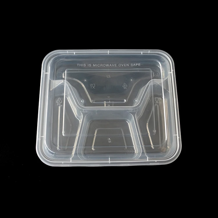 
Wholesale 4 compartment plastic disposable bento box food storage containers with lids 
