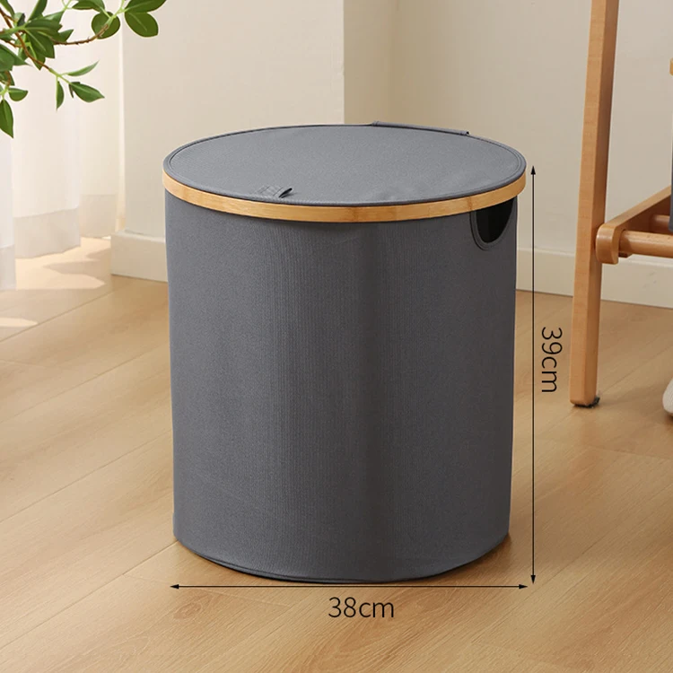 Custom Round Eco Friendly Felt Laundry Bathroom Clothes Storage Basket Laundry Storage