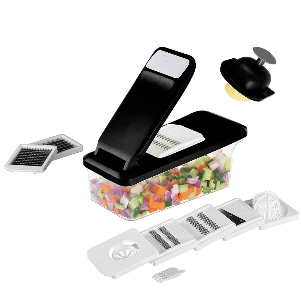 Multifunction Kitchen Helper Nice Dicer Kitchen Vegetable Slicer Hand Press Chopper Cucumber Tomato Chopper With Container Box