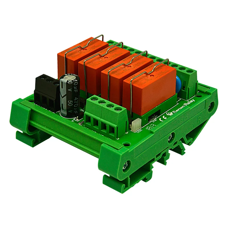 Tyco 4 Channel Electromagnetic Relay Module RT314024 12V 24V PLC Transistor DC Protection Control Board