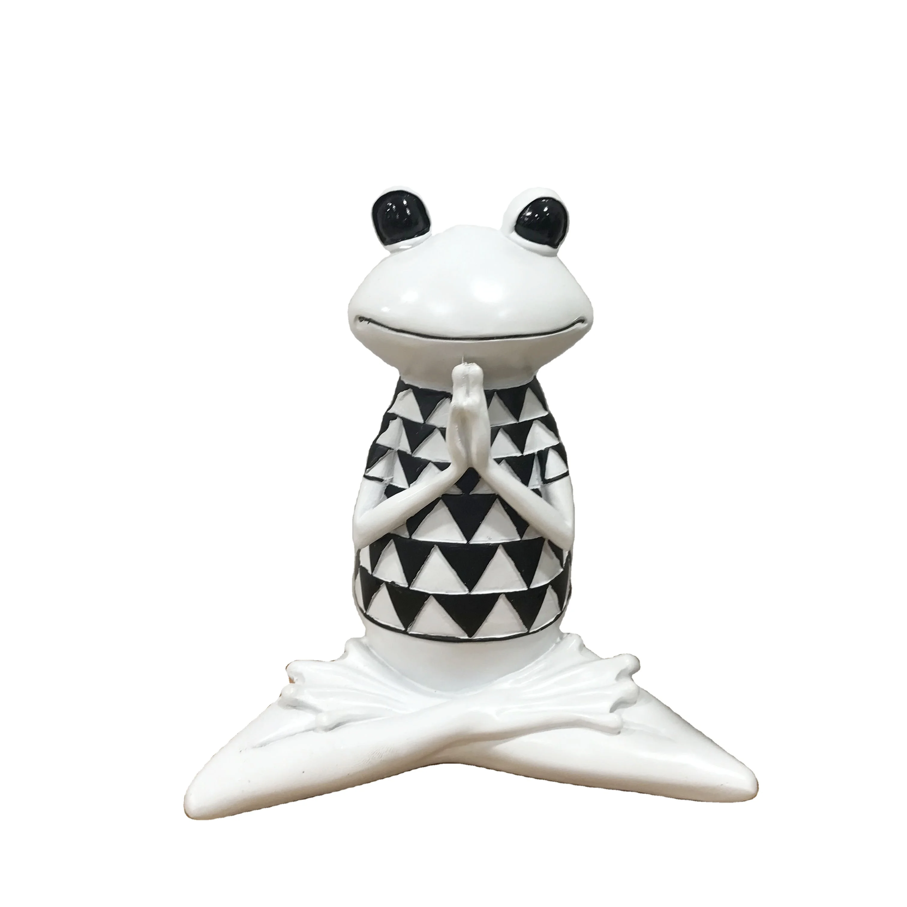 Hot Sale Resin Yoga Frog Sculpture White Store Decor Yoga Frog For Home Furnishing Decoration