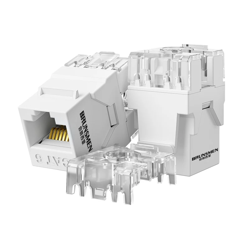 CAT6 Unshielded Network Module CAT 6 Keystone Jack 180 degree wire-bonding Module