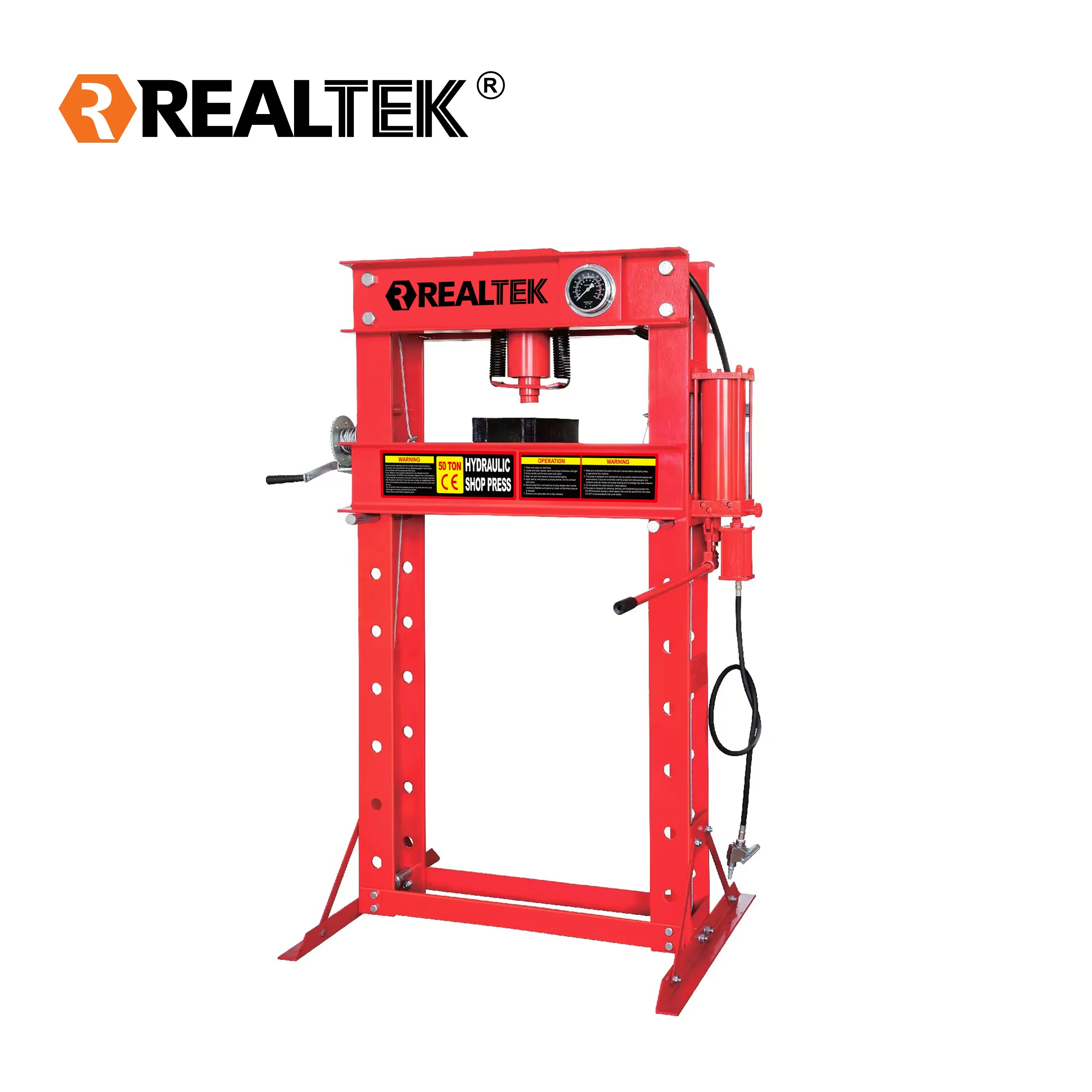 Realtek High Quality 50 ton Hydraulic Shop Press Adjustable Hydraulic Shop Press with Gauge
