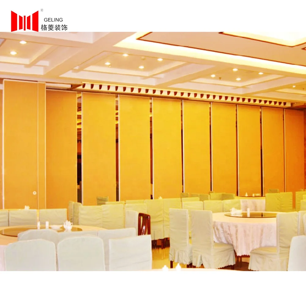 Modern commercial interior portable foldable sound proof hanging movable partition wall for hotel or office