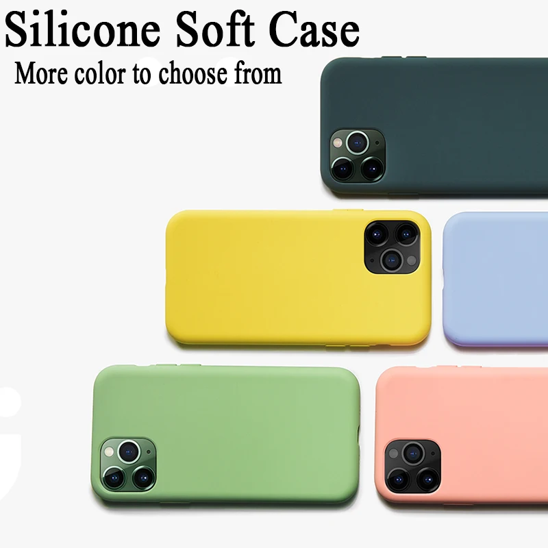 
Free shipping For iPhone Case Original Liquid Silicone Soft Cover For iPhone 11 12 Pro X XR XS Max Shockproof Phone Case 