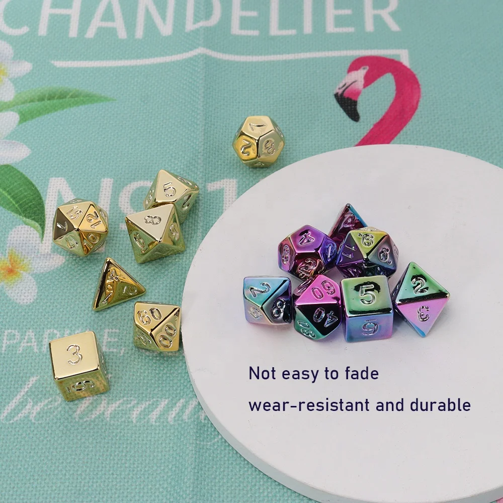 Board or Card Games Dungeons and Dragons Dice Set Polyhedral Acrylic Dice Casino Dnd Metal Dice