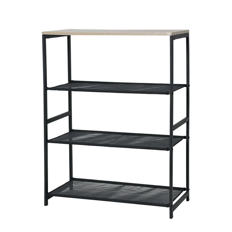 Tenice 4-Tier Entryway Metal Shoe Rack, Storage Shelf with MDF Top Board, Each Tier Fits 3 Pairs of Shoes