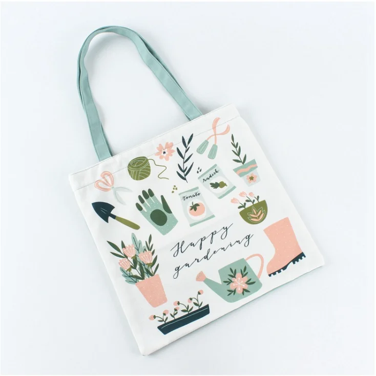 Shopping tote bag folding recycle custom logo biodegradable canvas cotton foldable customized reusable shopping bags