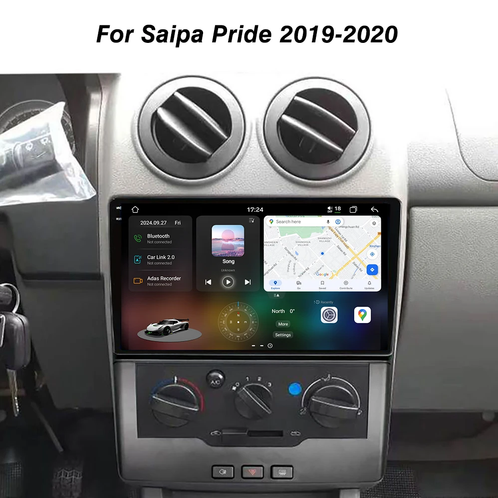 UIS 7870 android auto radio For Saipa Pride 2019-2020 GPS Navigation Carplay Bluetooth QLED 2K Screen Multimedia stereo