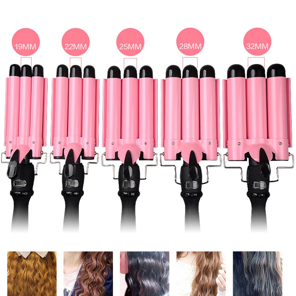 
Automatic Ceramic curling iron barrel waver triple hair curler 