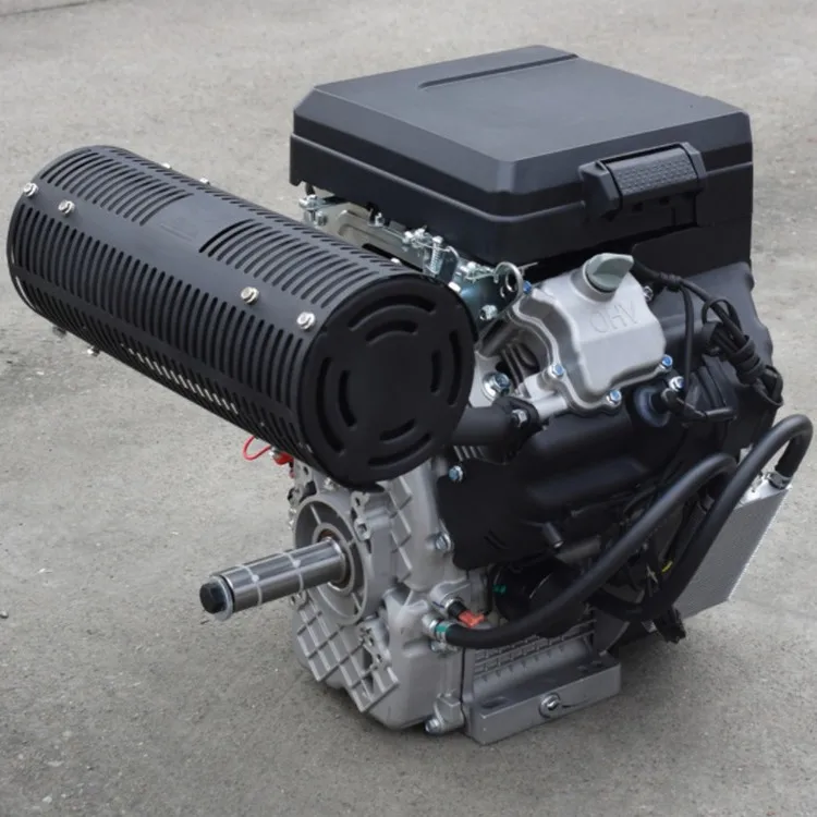 36HP V Twin Cylinder Electric Start Keyway Shaft 24KW DHT1000E Gasoline Engine For Generators