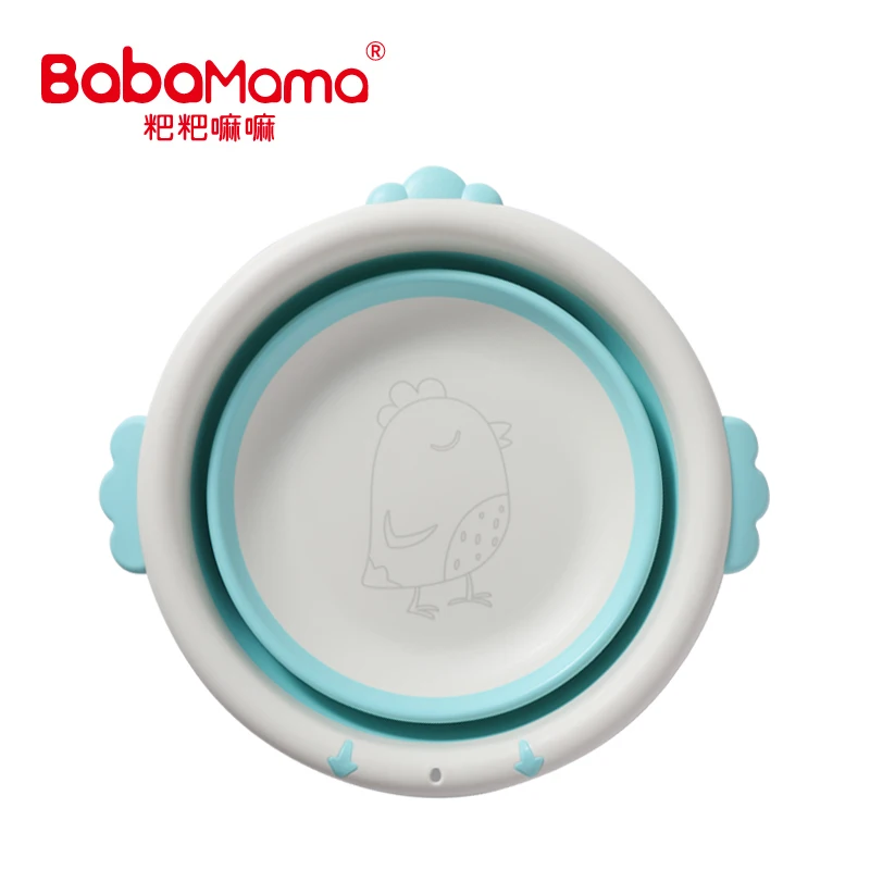 2020  portable foldable washbasin handles dish pan plastic washbasin travel washbowl for baby bath basin
